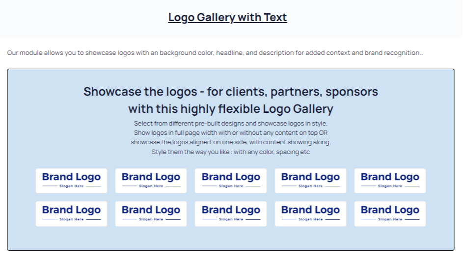 Logo Gallery Showcase Partners Sponsors Clients Module by TransFunnel ...